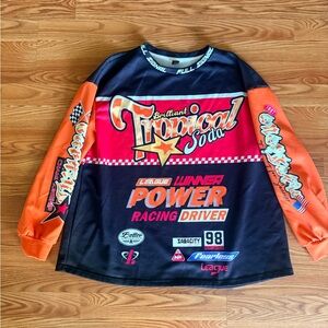 Tropical Soda Racing Long-Sleeve Top - Orange & Black